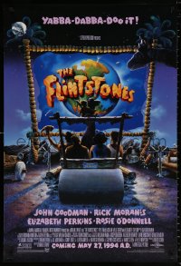 8k638 FLINTSTONES advance DS 1sh 1994 John Goodman, Rick Moranis, Drew Struzan art!