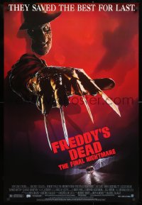 8k641 FREDDY'S DEAD 1sh 1991 great art of Robert Englund as Freddy Krueger!