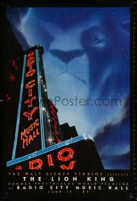 8k748 LION KING advance 1sh 1994 Disney cartoon World Premiere at the Radio City Musical Hall!