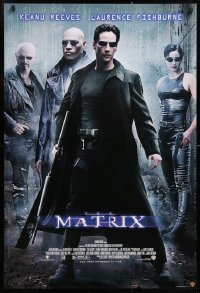 8k202 MATRIX 27x40 video poster 1999 Keanu Reeves, Carrie-Anne Moss, Laurence Fishburne, Wachowskis