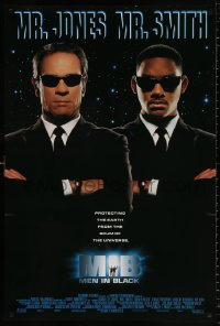 8k801 MEN IN BLACK int'l DS 1sh 1997 Will Smith & Tommy Lee Jones close-up!