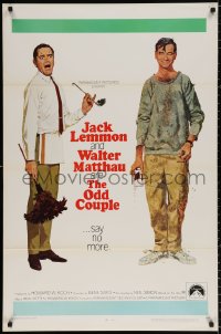 8k832 ODD COUPLE 1sh 1968 art of best friends Walter Matthau & Jack Lemmon by Robert McGinnis!