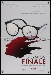 8k838 OPERATION FINALE teaser DS 1sh 2018 Isaac, WWII, swastika in broken glasses and blood!