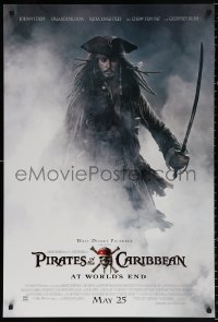 8k847 PIRATES OF THE CARIBBEAN: AT WORLD'S END advance DS 1sh 2007 Depp as Captain Jack!