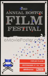 8k130 3RD ANNUAL BOSTON FILM FESTIVAL signed 22x35 film festival poster 1987 by artist Mickey Myers!