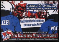 8k380 ANTIFASCHISTISCHE AKTION Dessau style 17x23 German special poster 2000s Antifa network!