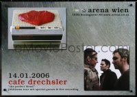 8k314 CAFE DRECHSER 17x23 Austrian music poster 2006 Vienna Arena, wacky images of band and steak!