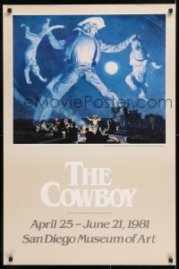 8k165 COWBOY 24x36 museum/art exhibition 1981 The Legend of Pecos Bill by Harold von Schmidt!
