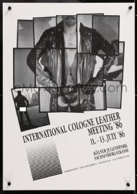 8k429 INTERNATIONAL COLOGNE LEATHER MEETING 17x23 German special poster 1986 men wearing outfits!