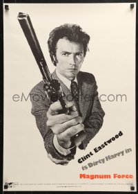 8k438 MAGNUM FORCE 20x28 special poster 1973 Clint Eastwood is Dirty Harry w/ huge gun by Halsman!