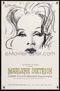 8k116 MARLENE DIETRICH 25x38 stage poster 1967 wonderful artwork of the famous actress, Broadway!