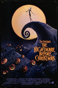 8k449 NIGHTMARE BEFORE CHRISTMAS 18x27 special poster 1993 Tim Burton, Disney, great horror cartoon image
