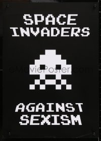 8k477 SPACE INVADERS AGAINST SEXISM 17x23 Austrian special poster 2000s from the arcade game!