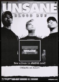 8k362 UNSANE 17x23 music poster 2005 Blood Run, hardcore punk rock 'n' roll group!