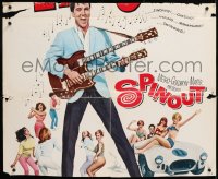 8k916 SPINOUT TRIMMED 1sh 1966 Elvis with double-necked guitar, foot on the gas & no brakes on fun!