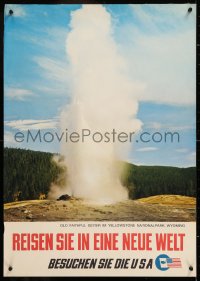 8k089 BESUCHEN SIE DIE USA Yellowstone style 20x29 travel poster 1960s Visit the U.S.A.!