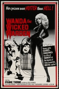 8k980 WANDA THE WICKED WARDEN 1sh 1977 Jess Franco, Thorne's prison is HOTTER than HELL!