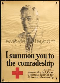 8k028 I SUMMON YOU TO COMRADESHIP 20x28 WWI war poster 1918 art of President Woodrow Wilson!