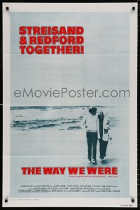 8k981 WAY WE WERE int'l 1sh 1973 Barbra Streisand & Robert Redford walk on the beach!