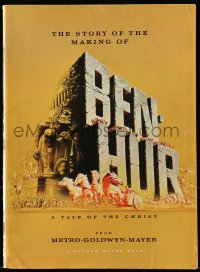 8m036 BEN-HUR softcover souvenir program book 1960 William Wyler epic, includes 7x11 fold-out art!