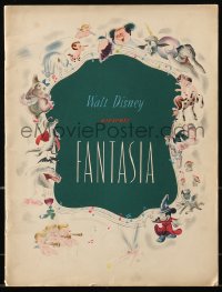 8m097 FANTASIA souvenir program book 1942 cartoon images of Mickey Mouse & others, Disney classic!
