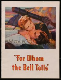 8m113 FOR WHOM THE BELL TOLLS souvenir program book 1943 Seguso & Groesbeck art of Cooper & Bergman!