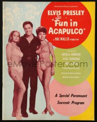 8m115 FUN IN ACAPULCO souvenir program book 1963 Elvis Presley in Mexico, sexy Ursula Andress!