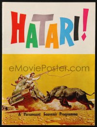 8m150 HATARI softcover souvenir program book 1962 Howard Hawks, John Wayne in Africa, cool!
