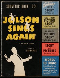 8m179 JOLSON SINGS AGAIN souvenir program book 1949 Larry Parks as Al Jolson, lots of info!
