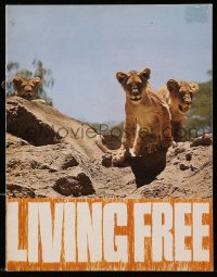 8m200 LIVING FREE English souvenir program book 1972 Joy Adamson, Elsa the Lioness, cool images!