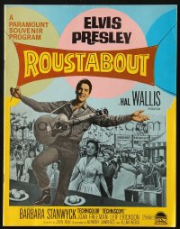 8m279 ROUSTABOUT souvenir program book 1964 restless, reckless Elvis Presley with guitar!