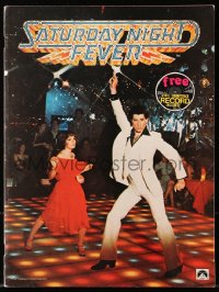 8m283 SATURDAY NIGHT FEVER souvenir program book 1977 disco dancer John Travolta, includes record!