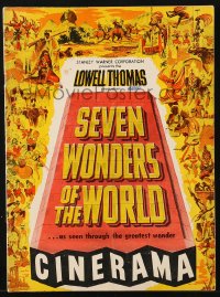 8m287 SEVEN WONDERS OF THE WORLD Cinerama souvenir program book 1956 famous landmarks in Cinerama!