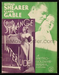 8m313 STRANGE INTERLUDE souvenir program book 1932 Clark Gable loves Norma Shearer in World War I!