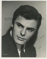 8p087 JOHN SAXON signed 11x13.75 still 1950s super young head & shoulders portrait in suit & tie!