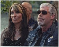 8p095 SONS OF ANARCHY signed color 11x14 REPRO photo 2008 by BOTH Katey Sagal AND Ron Perlman!