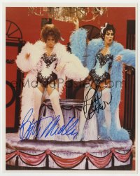 8p778 BETTE MIDLER/CHER signed color 8x10 REPRO still 1980s in skimpy outfits on The Cher Show!