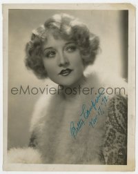 8p385 BETTY COMPSON signed 8x10.25 still 1930s great close portrait wearing fur-trimmed robe!