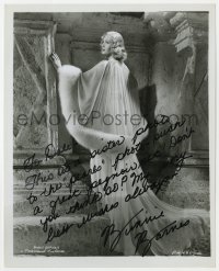 8p841 BINNIE BARNES signed 8x10 REPRO 1980s full-length modeling a beautiful fur-trimmed gown!