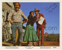 8p358 BURGESS MEREDITH signed color 8x10 still 1968 scene with Elvis Presley in Stay Away Joe!