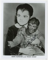 8p392 BUTCH PATRICK signed 8x10 publicity still 1980s portrait as Eddie Munster holding Woof-Woof!