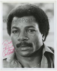8p395 CARL WEATHERS signed 8x10 publicity still 1980s portrait of the football player turned actor!