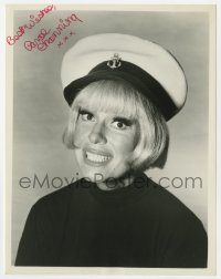 8p396 CAROL CHANNING signed 7x9 still 1960s head & shoulders smiling portrait wearing sailor cap!