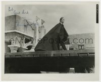 8p406 CHRISTOPHER LEE signed 8.25x10 still 1966 walking on bridge in Dracula: Prince of Darkness!
