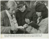8p407 CHUCK NORRIS signed 8x10.25 still 1981 candid close up with director in An Eye For An Eye!