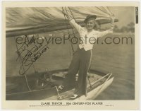 8p408 CLAIRE TREVOR signed 8x10.25 still 1935 enjoying time on her sailboat between movies!