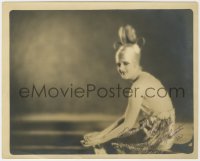 8p417 CONSUELO FLOWERTON signed deluxe 8x10 still 1921 the silent actress seated in wild outfit!