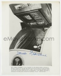 8p430 DONALD PLEASENCE signed 8.25x10 still 1981 as President in escape pod in Escape From New York!