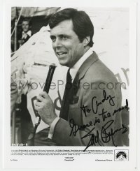 8p441 EDD BYRNES signed 8x10 still 1978 great close up as Vince with microphone in Grease!