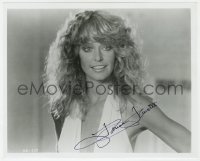 8p876 FARRAH FAWCETT signed 8x10 REPRO still 1980s smiling close up of the sexy star from Sunburn!